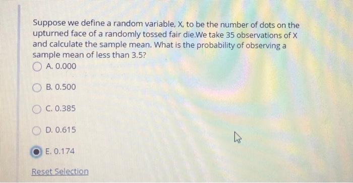 Solved Suppose We Define A Random Variable X To Be The 5520