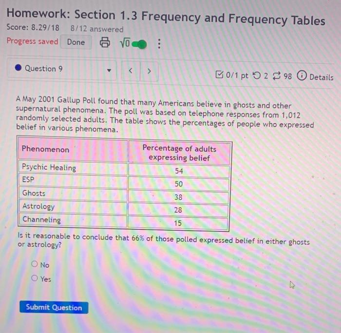 Solved Homework: Section 1.3 Frequency And Frequency Tables | Chegg.com