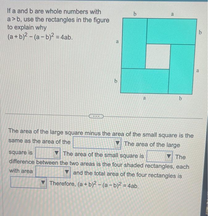 Solved If A And B Are Whole Numbers With A>b, Use The | Chegg.com