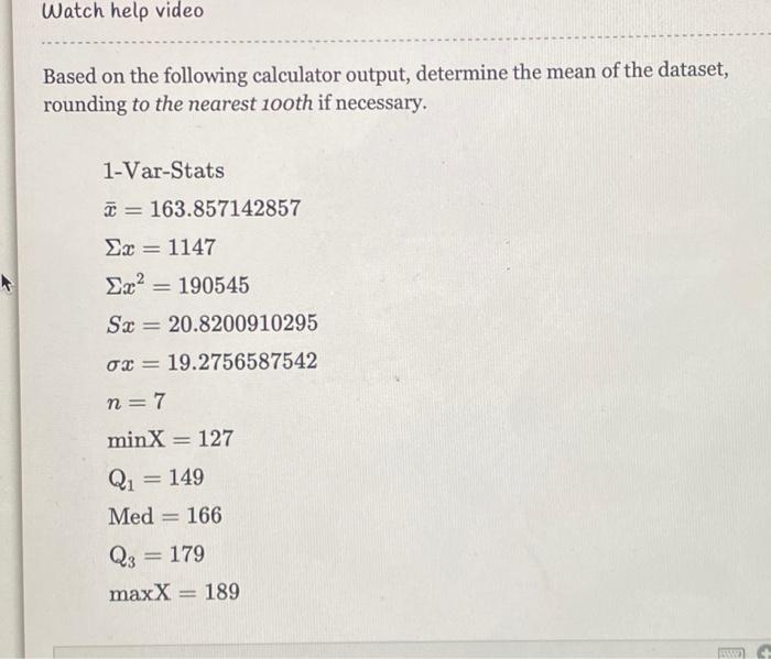 Solved] Based on the following calculator output, determine the