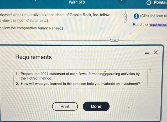 Solved The 2024 Income Statement And Comparative Balance Chegg Com   Image