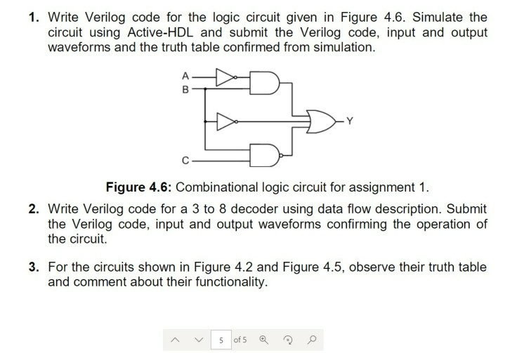 Solved 1. Write Verilog code for the logic circuit given in | Chegg.com