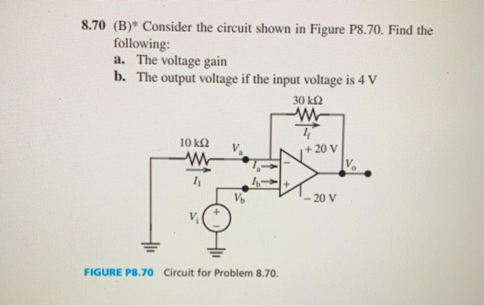 Solved 8.70 (B)* Consider the circuit shown in Figure P8.70. | Chegg.com