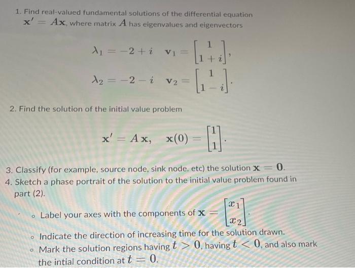 1. Find real-valued fundamental solutions of the | Chegg.com