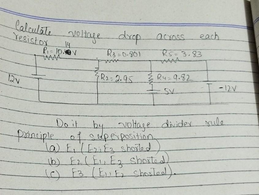 Calculate Voltage Drop Across Each Resistor Do It By 2743