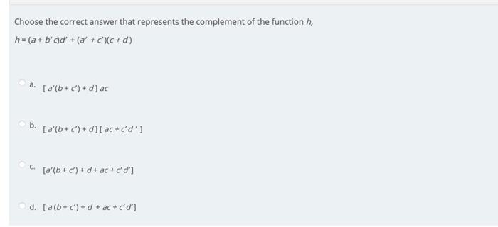 Solved Choose the correct answer that represents the | Chegg.com