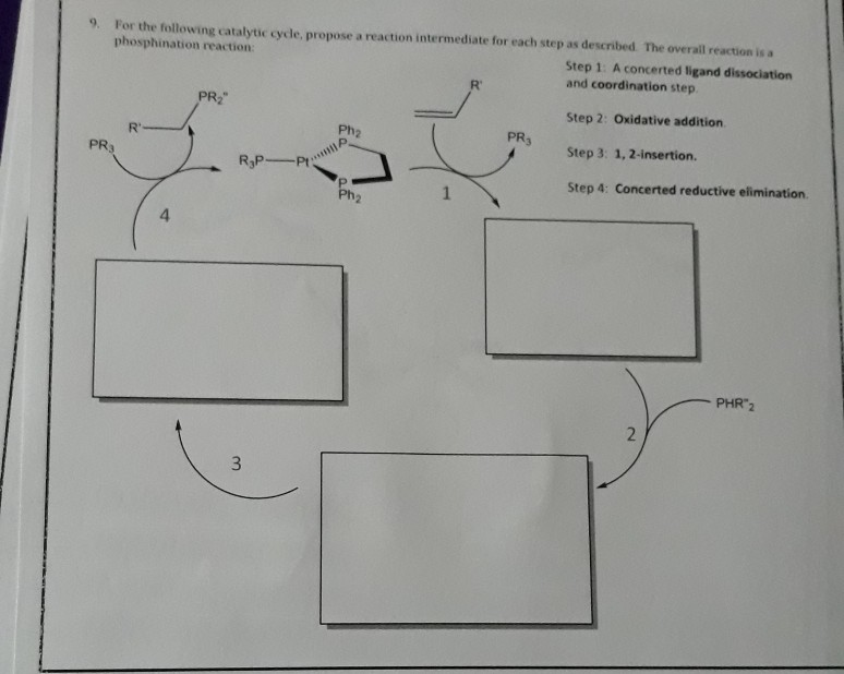 Solved For the following catalytic cycle, propose a reaction | Chegg.com