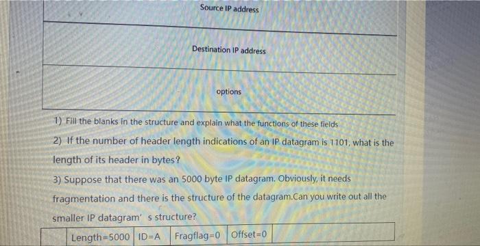 Solved This is the structure of IP datagram format(IPv4): | Chegg.com