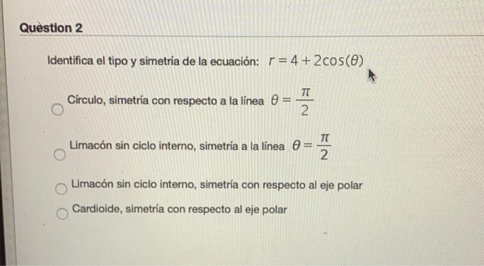 Question 2 Identifica El Tipo Y Simetría De La | Chegg.com