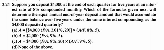 Solved 3.24 Suppose you deposit $4,000 at the end of each | Chegg.com