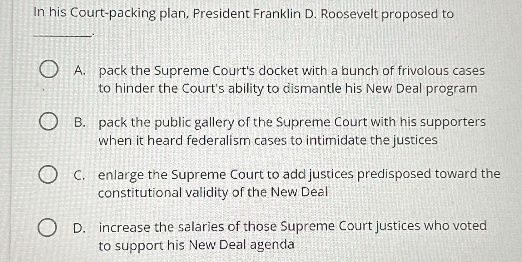 Supreme court packing outlet plan