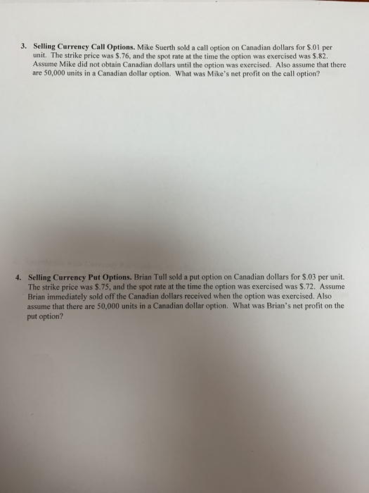 Solved 1. Speculating with Currency Call Options. Randy