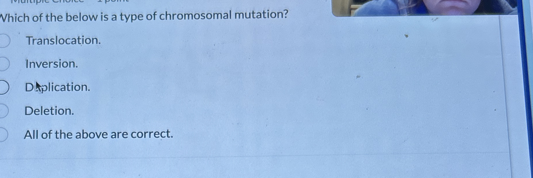 Solved Which of the below is a type of chromosomal | Chegg.com