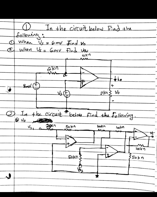 Solved 0 In the circuit below find the following: o when us | Chegg.com