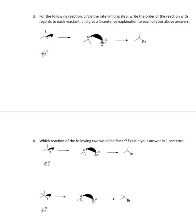 Solved 3. For the following reaction, circle the rate