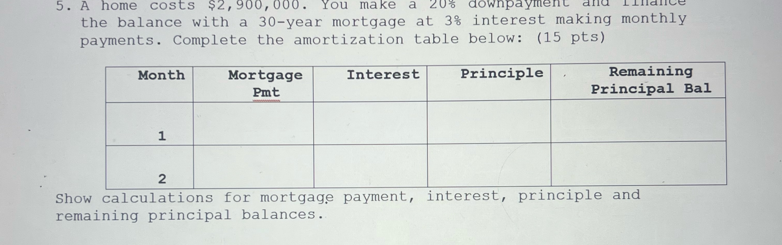 Solved A home costs $2,900,000. ﻿You make a 20÷ ﻿downpayment | Chegg.com
