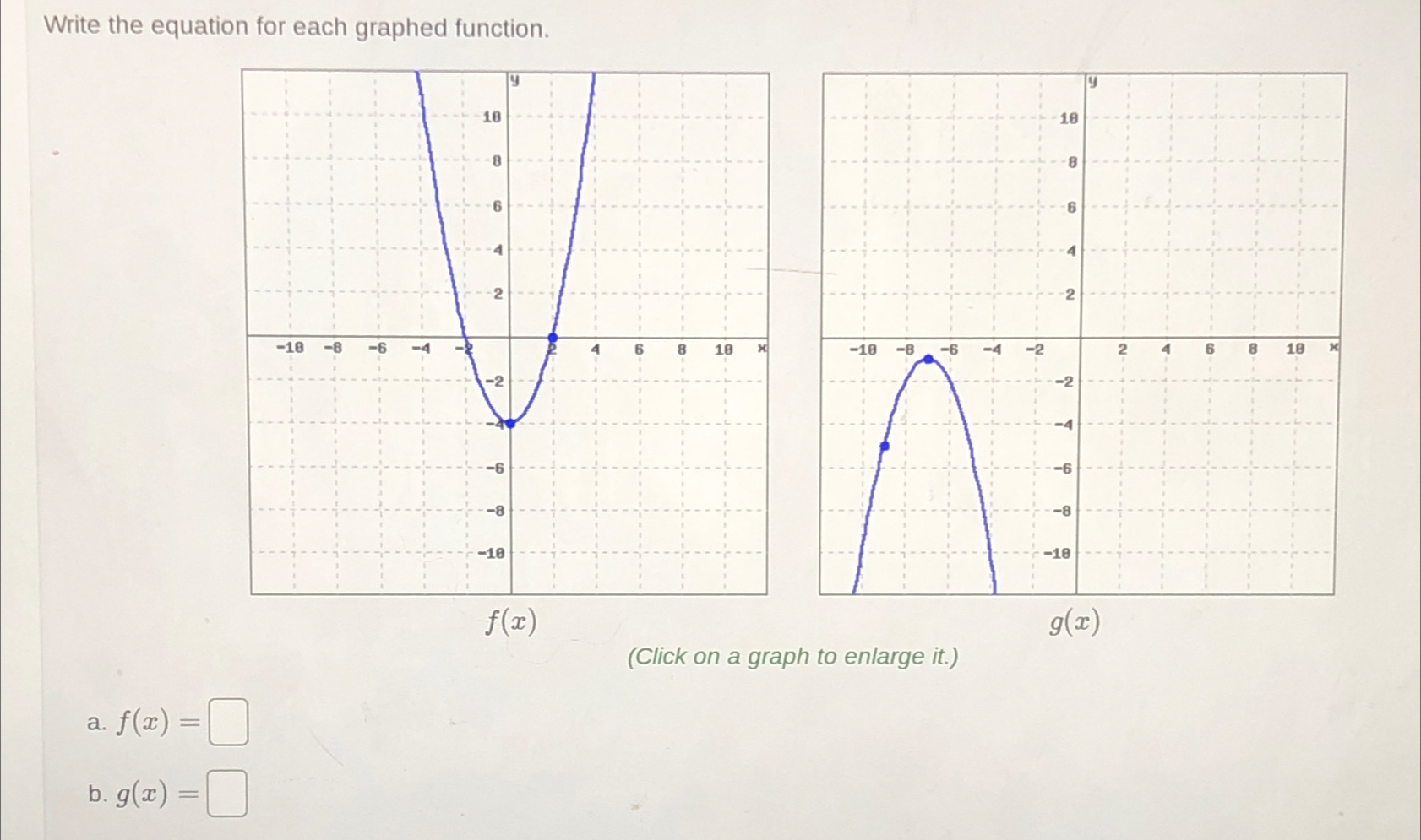 Solved Write the equation for each graphed | Chegg.com