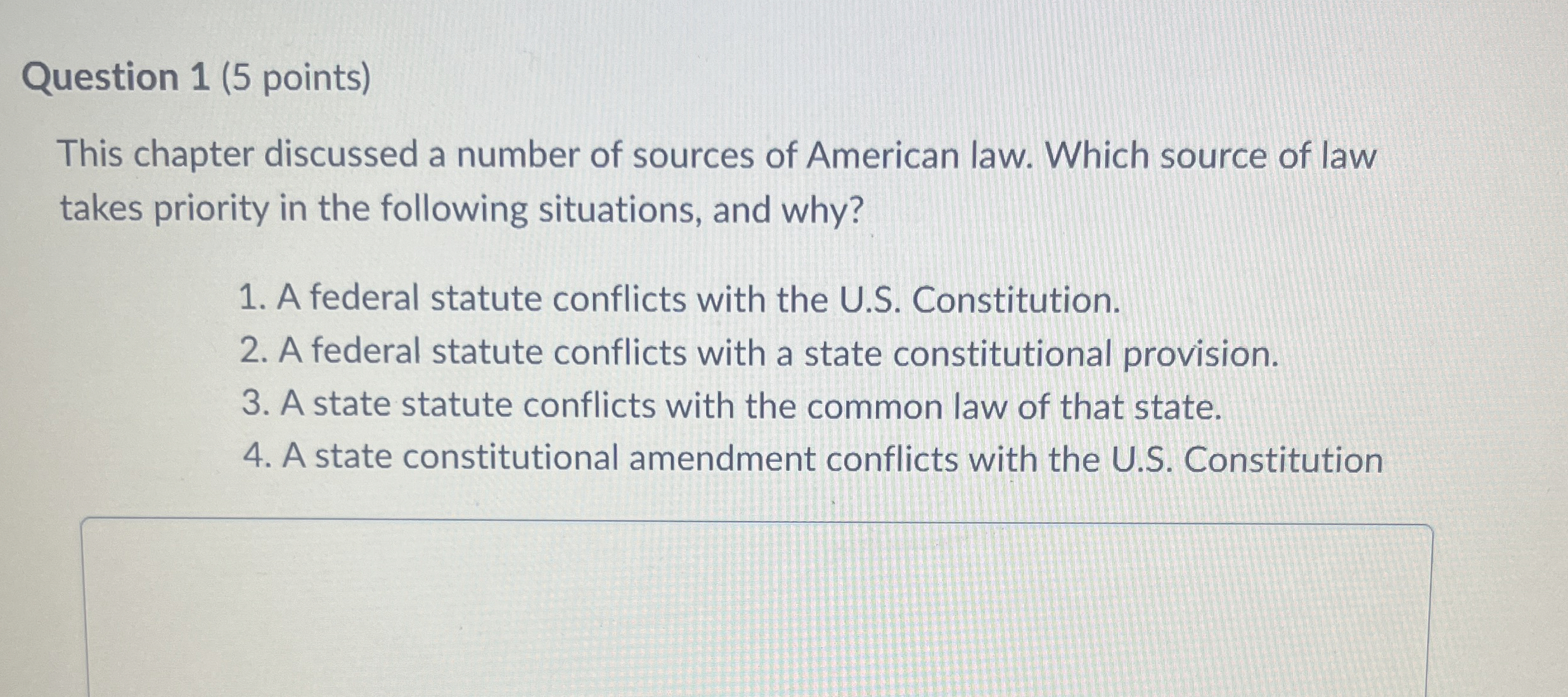 Question 1 (5 ﻿points)This chapter discussed a number