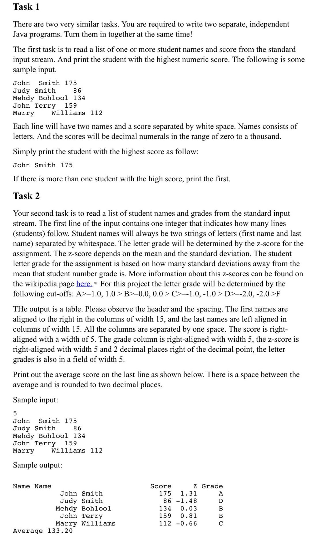 Solved Task 1 There are two very similar tasks. You are | Chegg.com