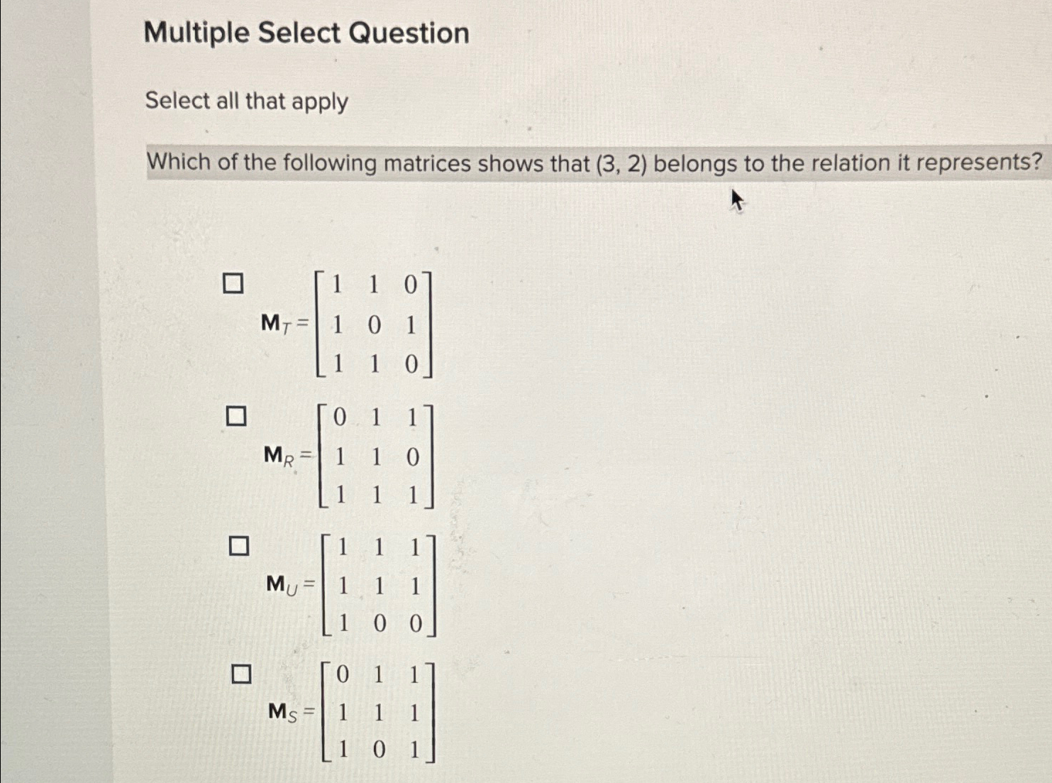 Solved Multiple Select QuestionSelect all that applyWhich of | Chegg.com