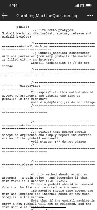 Solved In the cpp file I gave you will find comments that | Chegg.com