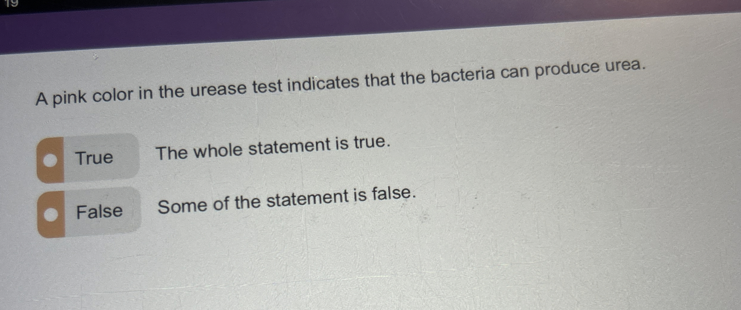 Solved A pink color in the urease test indicates that the | Chegg.com