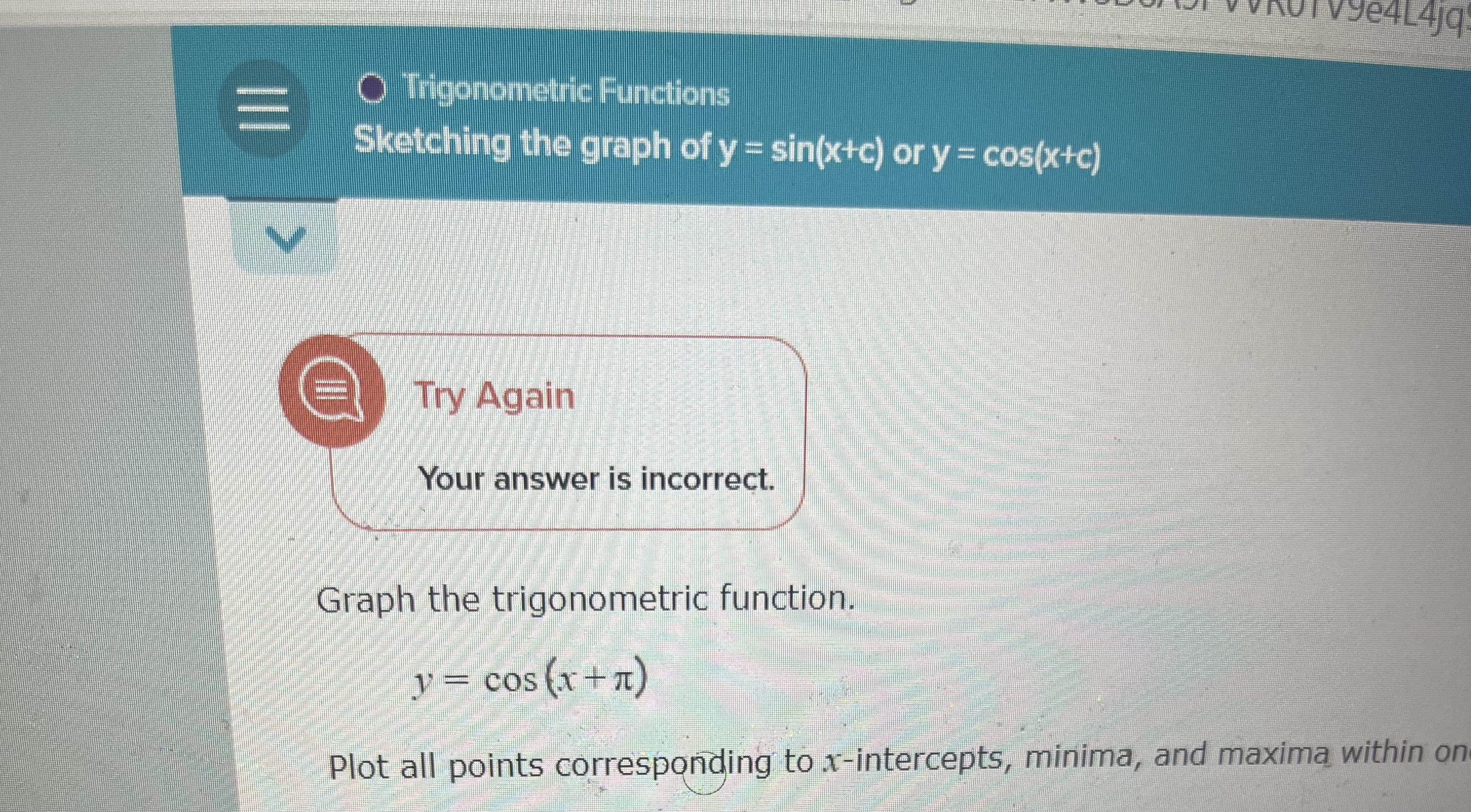 Solved Trigonometric FunctionsSkeiching the graph of or | Chegg.com