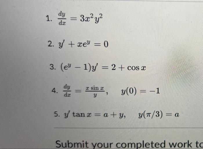 Solved Solve The Following Ordinary Differential Equations | Chegg.com