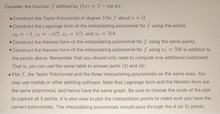 Solved Consider the function f defined by f(x)=3−sinπx. - | Chegg.com
