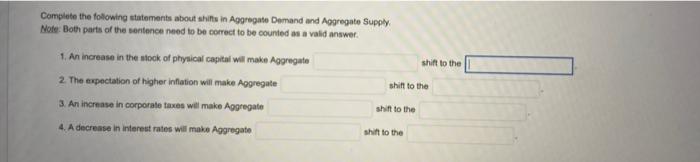 Solved Complete The Following Statements About Shifts In | Chegg.com