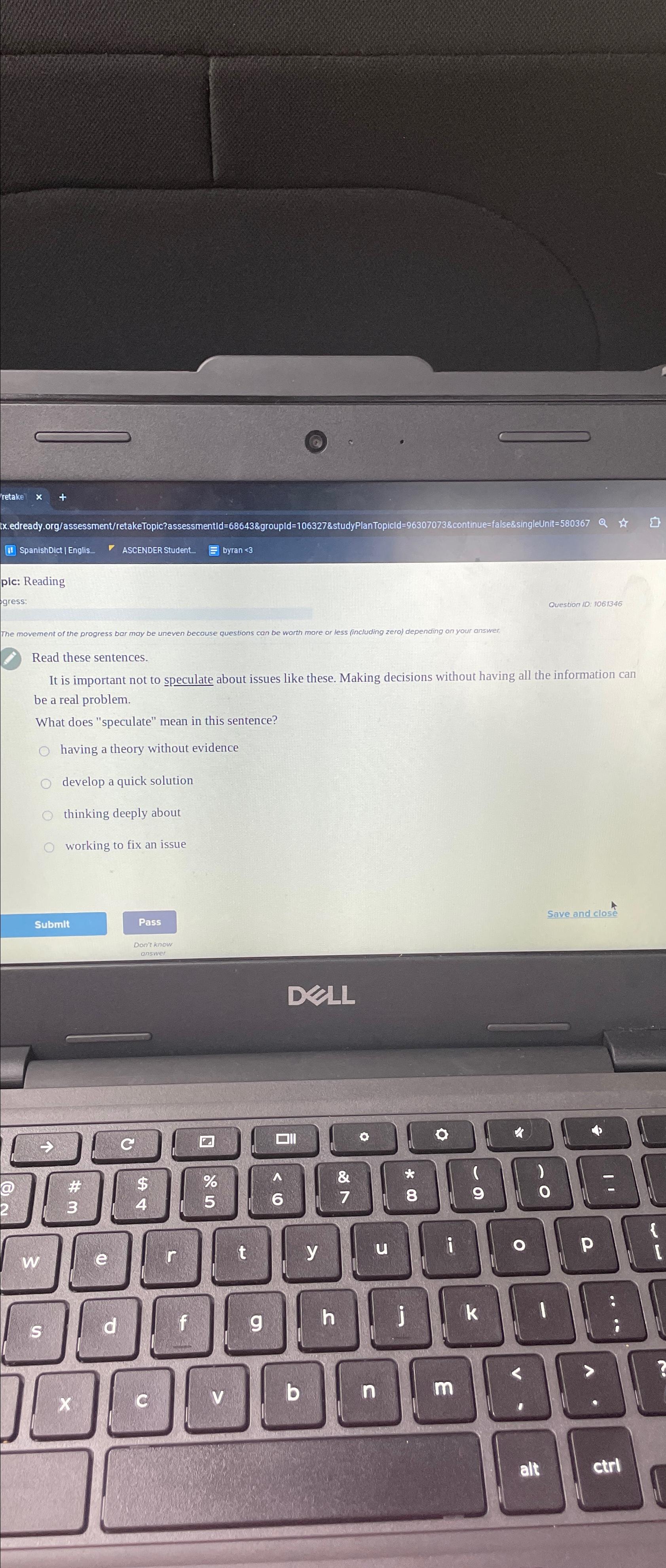 Read these sentences.It is important not to speculate