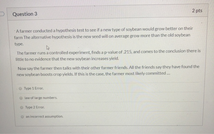 state the question and hypothesis that the farmer posed