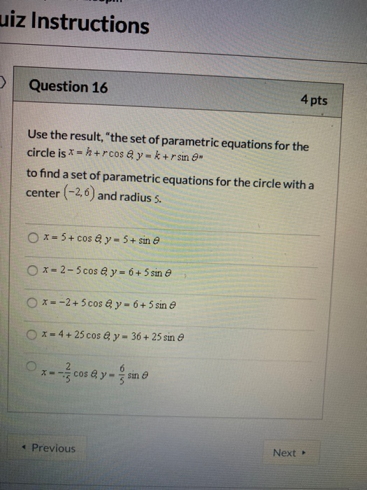 Solved uiz Instructions Question 16 4 pts Use the result, | Chegg.com