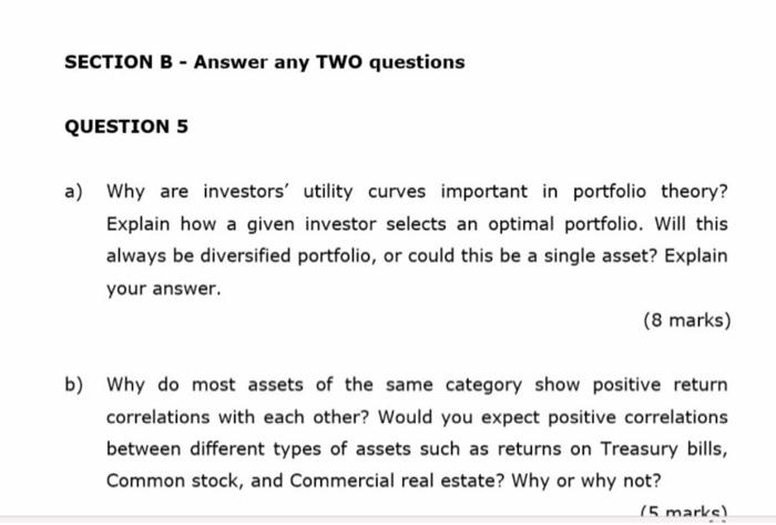 Solved SECTION B - Answer Any TWO Questions QUESTION 5 A) | Chegg.com