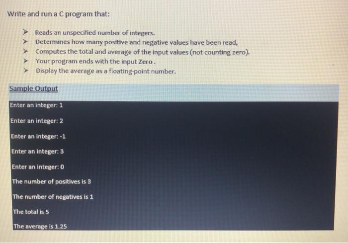 Solved Write and run a C program that: >> Reads an | Chegg.com