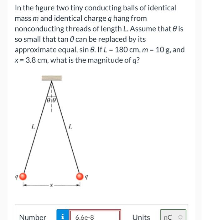 Solved In The Figure Two Tiny Conducting Balls Of Identical | Chegg.com