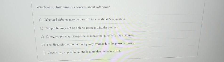 Solved Which of the following is a concern about soft | Chegg.com