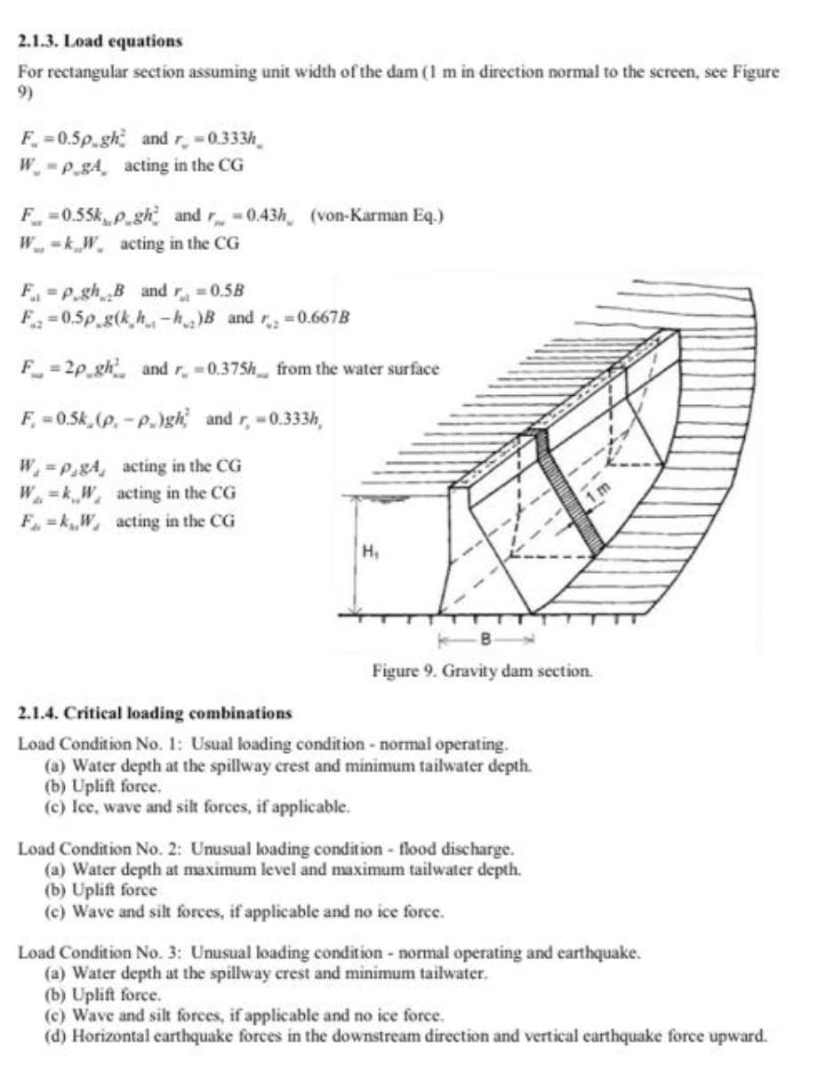 Solved Part 3: Problem Statement 1. For the gravity dam | Chegg.com
