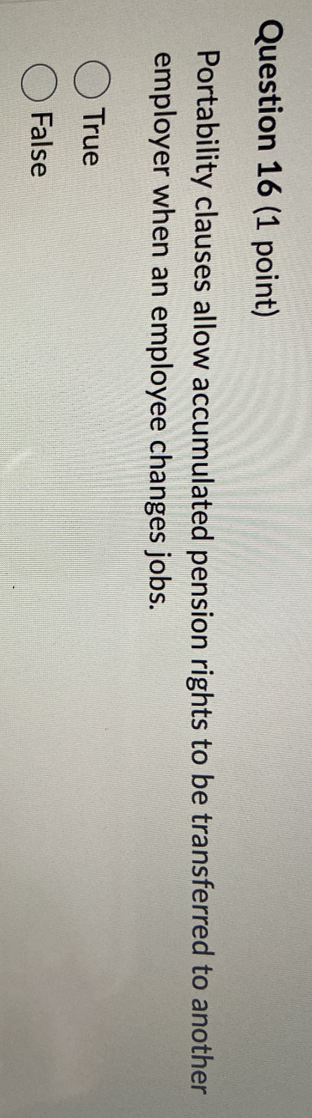 Solved Question 16 (1 ﻿point)Portability clauses allow | Chegg.com