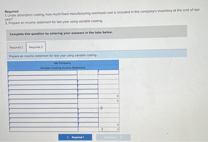 Solved Exercise 7-2 (Algo) Variable Costing Income | Chegg.com