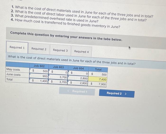 Solved 1. What is the cost of direct materials used in | Chegg.com