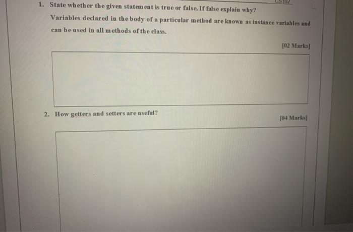 Solved 1. State whether the given statement is true or | Chegg.com