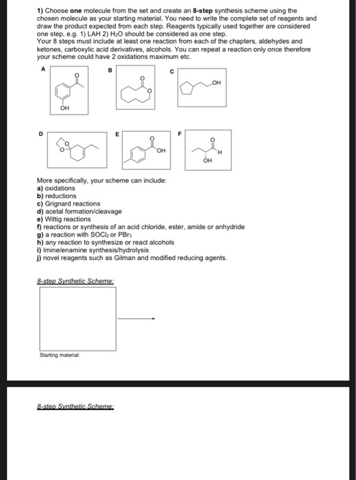 Solved 1) Choose One Molecule From The Set And Create An | Chegg.com