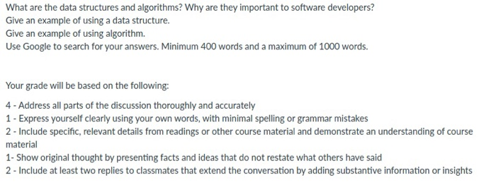 Solved What are the data structures and algorithms? Why are | Chegg.com