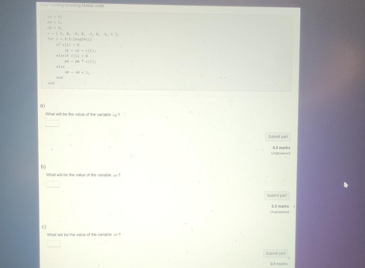 Solved After running following Matlab code Sp =0; pm=1; | Chegg.com