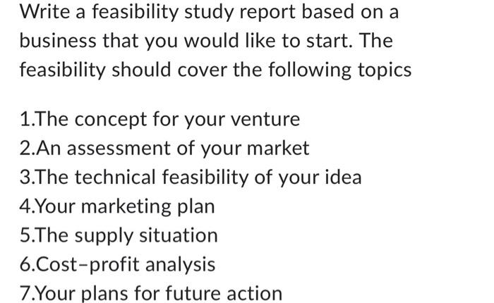good feasibility study topics