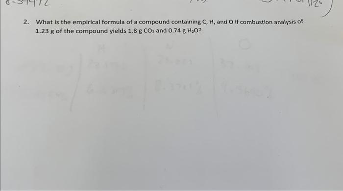 Solved 2. What is the empirical formula of a compound | Chegg.com