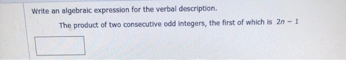 Solved Write an algebraic expression for the verbal | Chegg.com