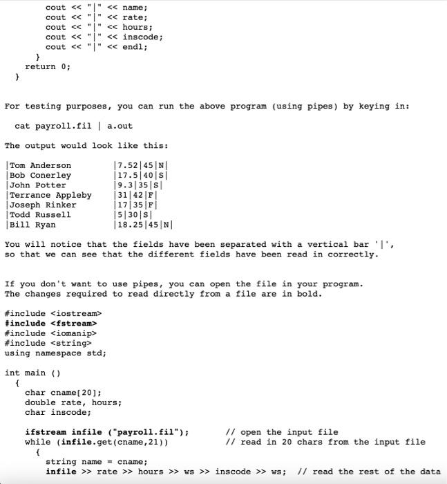 Solved Payroll Program Write a Payroll Program in C++ that | Chegg.com