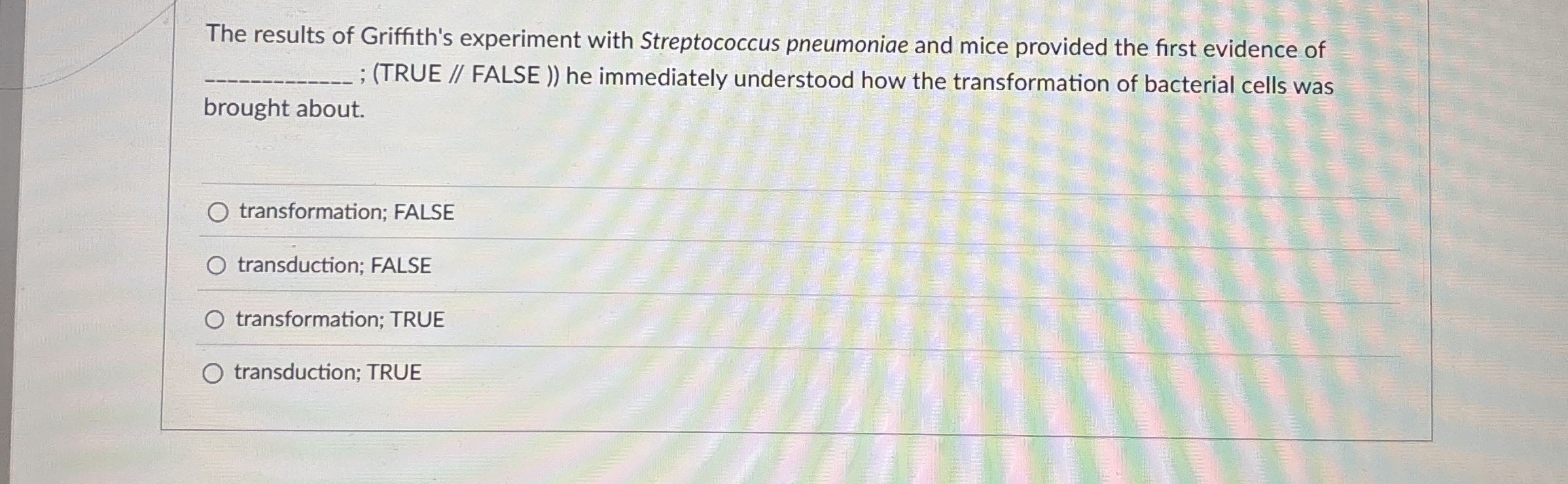 Solved The results of Griffith's experiment with | Chegg.com